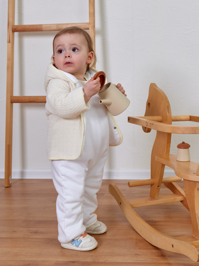 Комплект детский на синтепоне, молочный, Вязаный микс Комплект детский на синтепоне, молочный, Вязаный микс