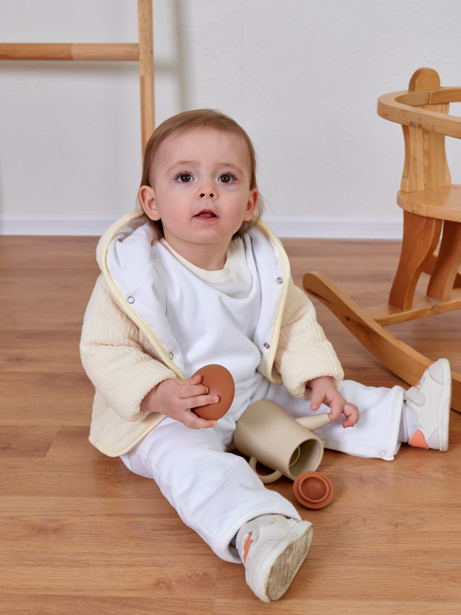 Комплект детский на синтепоне, молочный, Вязаный микс Комплект детский на синтепоне, молочный, Вязаный микс