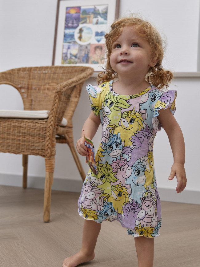 Боди детское с коротким рукавом, Волшебные единороги