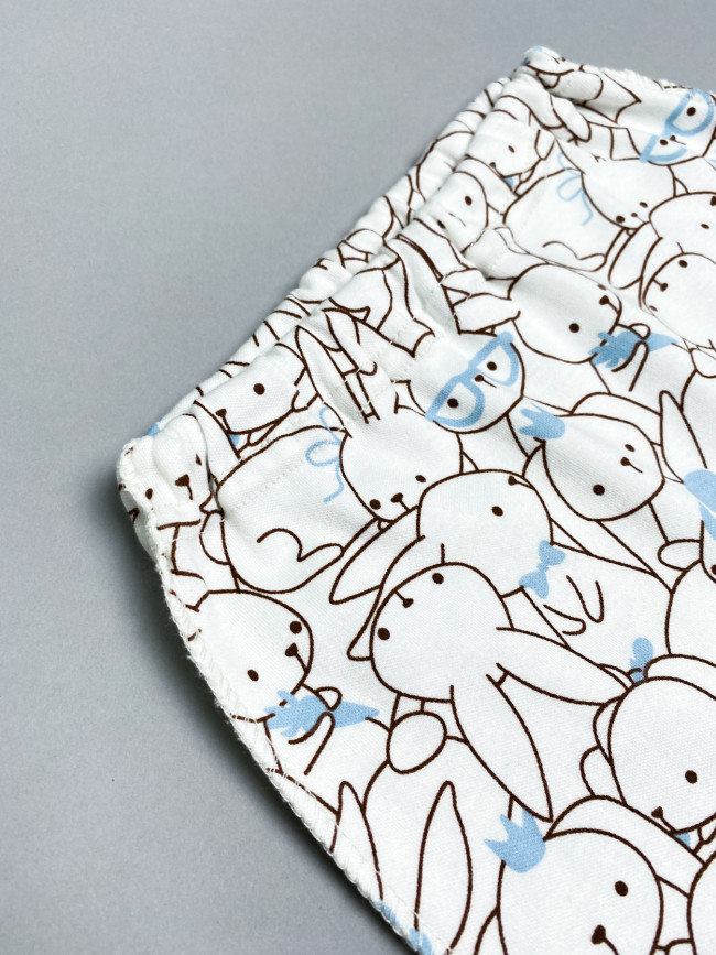 Ползунки детские, голубые, Зайчики Ползунки детские, голубые, Зайчики