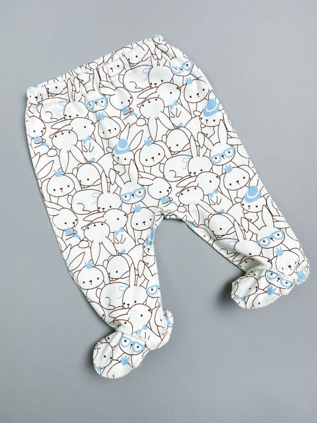 Ползунки детские, голубые, Зайчики Ползунки детские, голубые, Зайчики