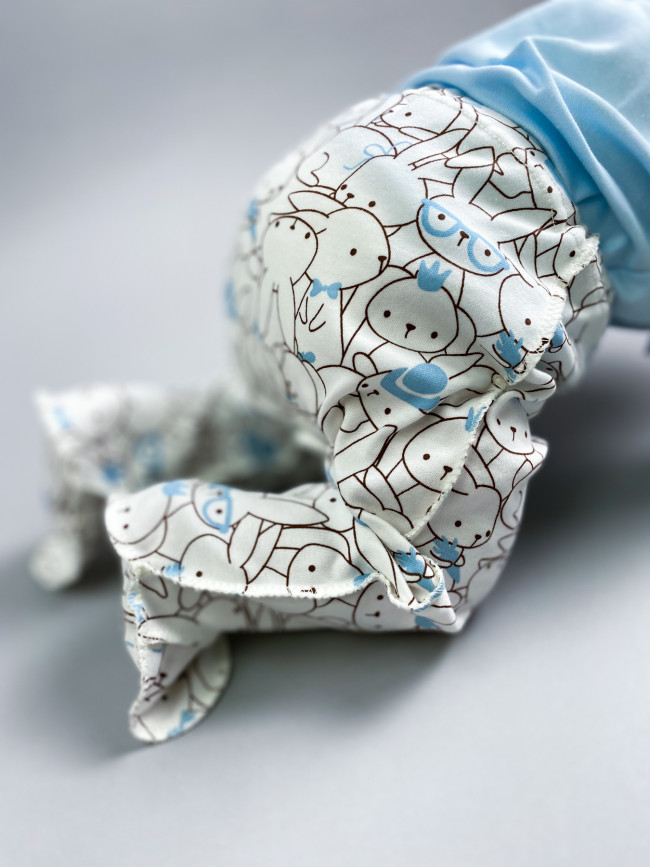 Ползунки детские, голубые, Зайчики Ползунки детские, голубые, Зайчики