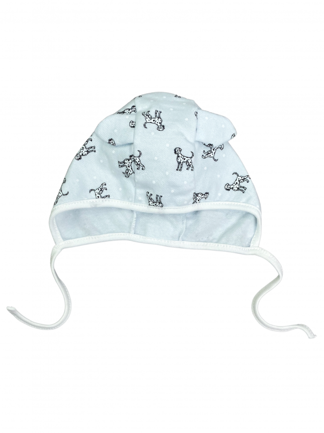 Чепчик детский фланелевый, голубой, Далматинцы Чепчик детский фланелевый, голубой, Далматинцы