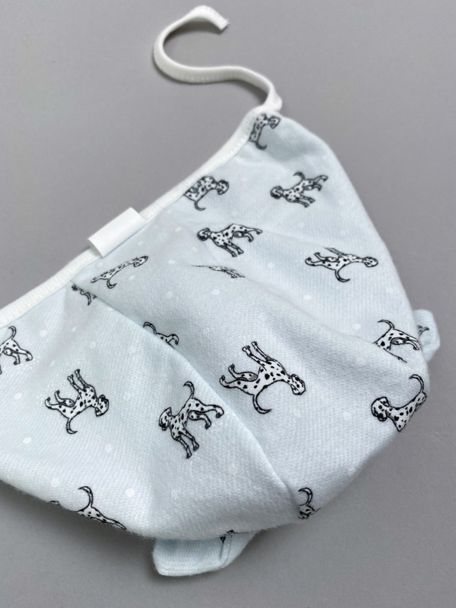 Чепчик детский фланелевый, голубой, Далматинцы Чепчик детский фланелевый, голубой, Далматинцы