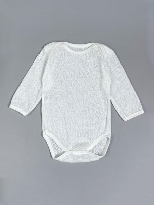 Боди детский с длинным рукавом, Пушинка, молочный