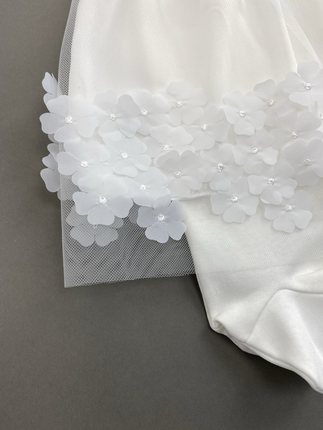 Комплект: комбинезон с платьем, белый Комплект: комбинезон с платьем, белый