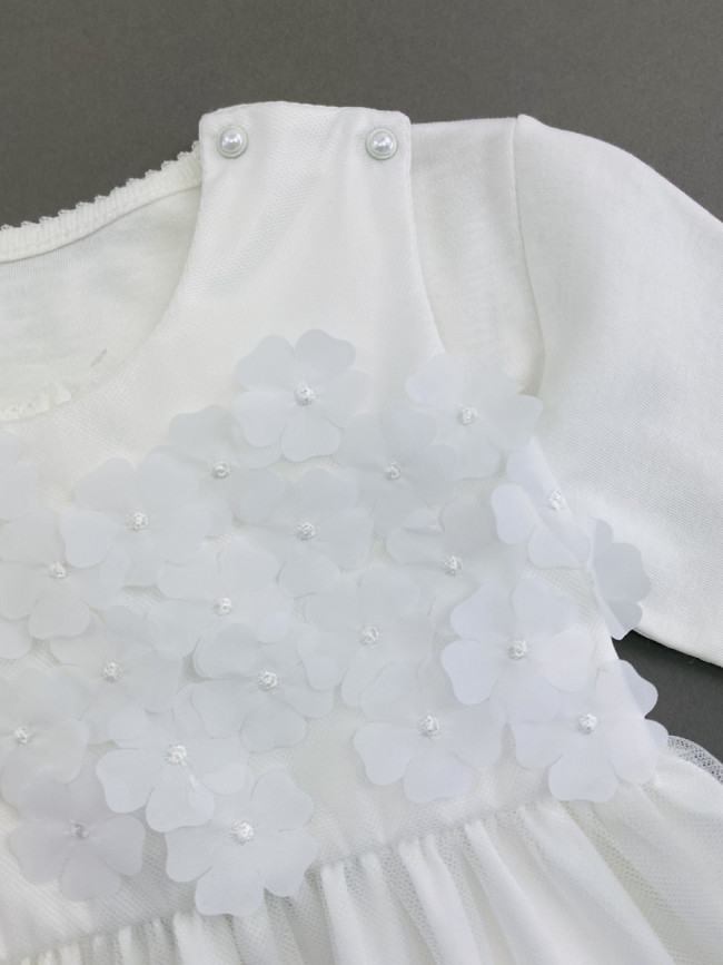 Комплект: комбинезон с платьем, белый Комплект: комбинезон с платьем, белый