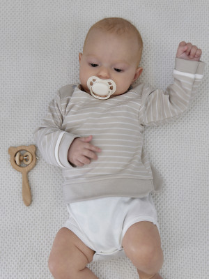 Боди детский, бежевый, Нежная полосочка Боди детский, бежевый, Нежная полосочка