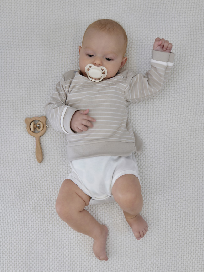 Боди детский, бежевый, Нежная полосочка Боди детский, бежевый, Нежная полосочка