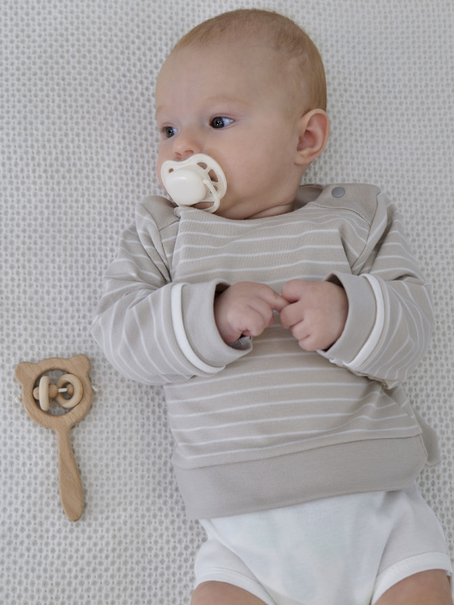 Боди детский, бежевый, Нежная полосочка Боди детский, бежевый, Нежная полосочка