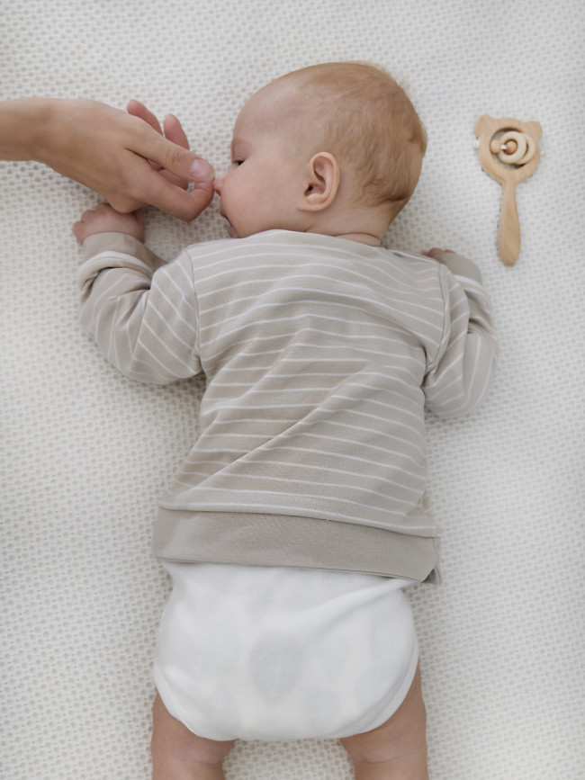 Боди детский, бежевый, Нежная полосочка Боди детский, бежевый, Нежная полосочка