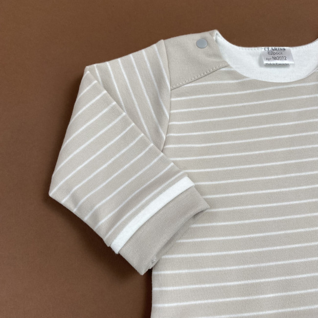 Боди детский, бежевый, Нежная полосочка Боди детский, бежевый, Нежная полосочка