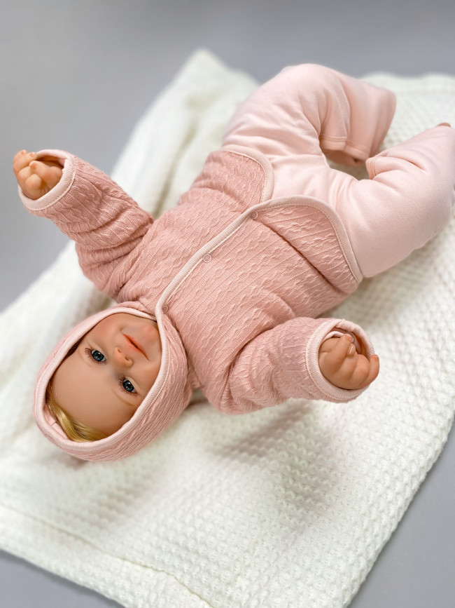 Комплект детский на синтепоне, розовый, Вязаный микс Комплект детский на синтепоне, розовый, Вязаный микс