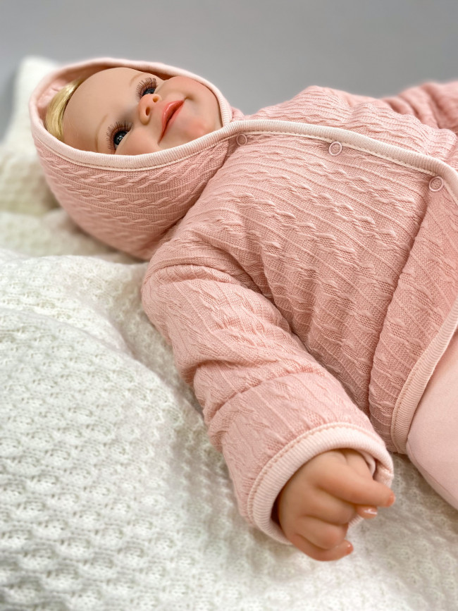 Комплект детский на синтепоне, розовый, Вязаный микс Комплект детский на синтепоне, розовый, Вязаный микс