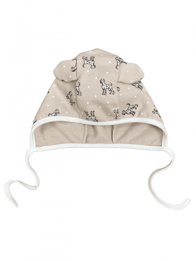 Чепчик детский фланелевый, какао, Далматинцы Чепчик детский фланелевый, какао, Далматинцы