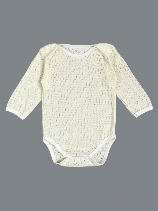 Боди детский с длинным рукавом, Пушинка, айвори