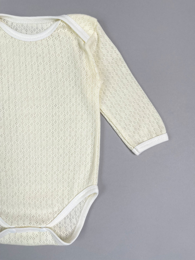Боди детский с длинным рукавом, Пушинка, айвори