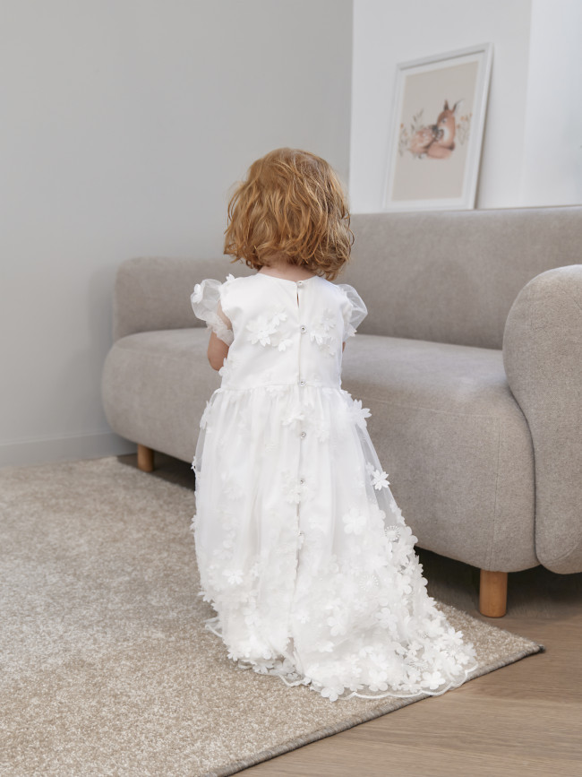 Длинное вечернее белое платье, Фрейзии