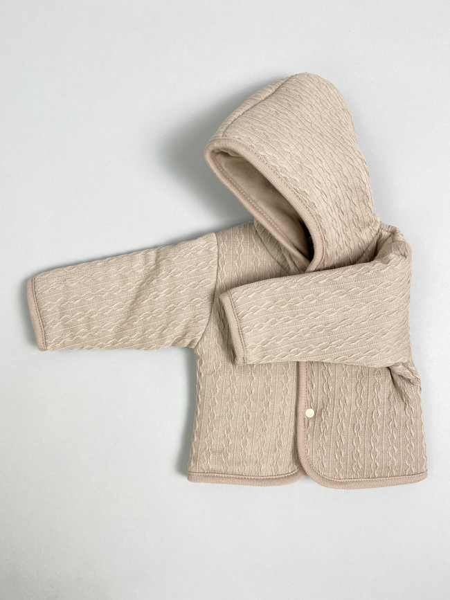 Комплект детский на синтепоне, коричневый, Вязаный микс