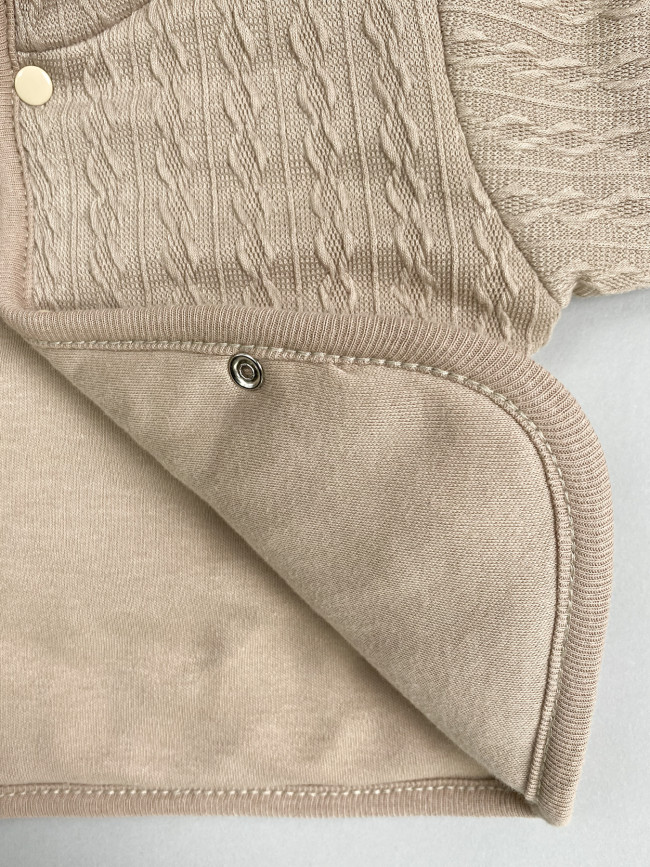 Комплект детский на синтепоне, коричневый, Вязаный микс