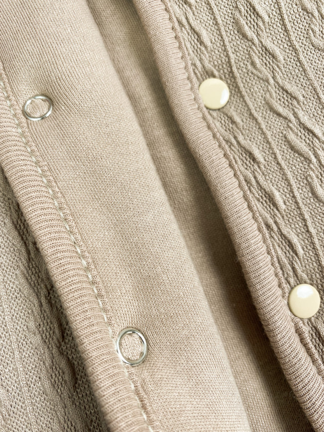 Комплект детский на синтепоне, коричневый, Вязаный микс