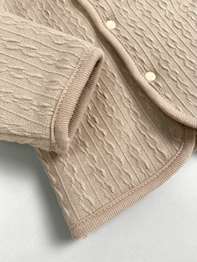 Комплект детский на синтепоне, коричневый, Вязаный микс