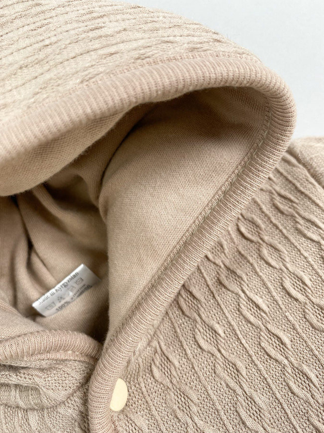 Комплект детский на синтепоне, коричневый, Вязаный микс