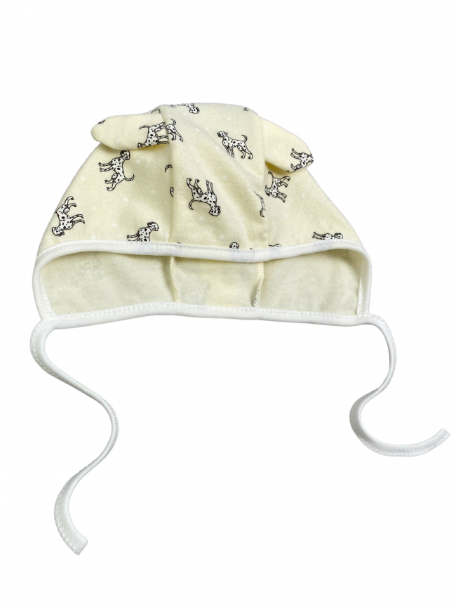 Чепчик детский фланелевый, желтый, Далматинцы Чепчик детский фланелевый, желтый, Далматинцы