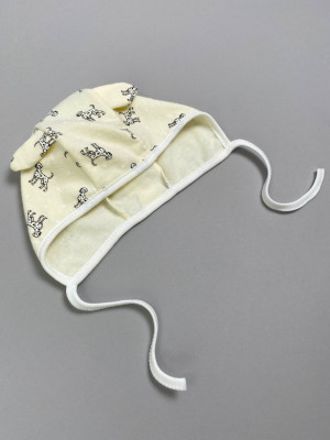 Чепчик детский фланелевый, желтый, Далматинцы