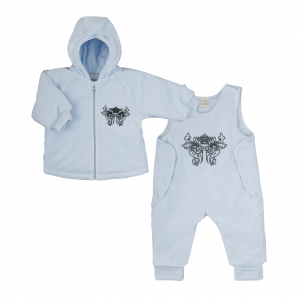 Костюм детский на синтепоне, штанишки и курточка, голубой, Велюр Костюм детский на синтепоне, штанишки и курточка, голубой, Велюр
