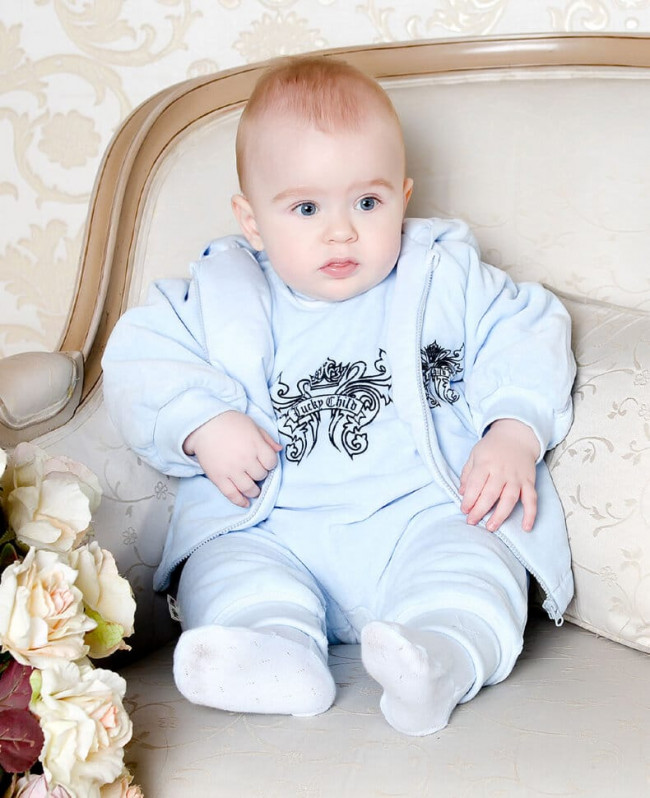 Костюм детский на синтепоне, штанишки и курточка, голубой, Велюр Костюм детский на синтепоне, штанишки и курточка, голубой, Велюр