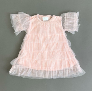 Нарядное розовое платье, Рюши