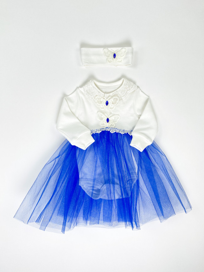 Боди-платье с повязкой, Васильковая фея