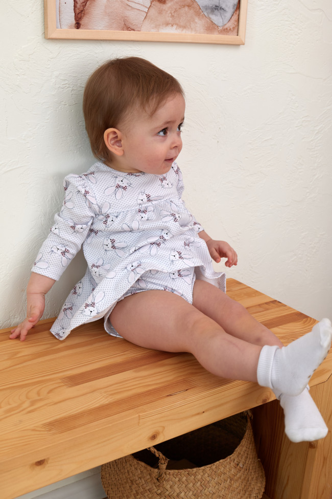 Боди-платье, Зайка с бантом