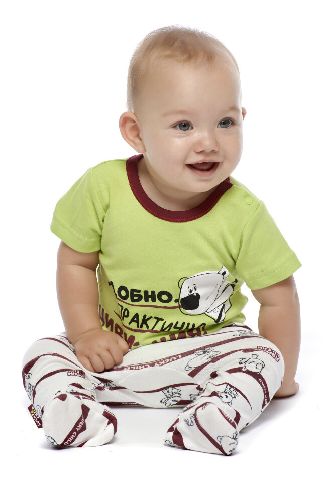 Боди детский, с коротким рукавом, зеленый, Ми-Ми-Мишки  Боди детский, с коротким рукавом, зеленый, Ми-Ми-Мишки