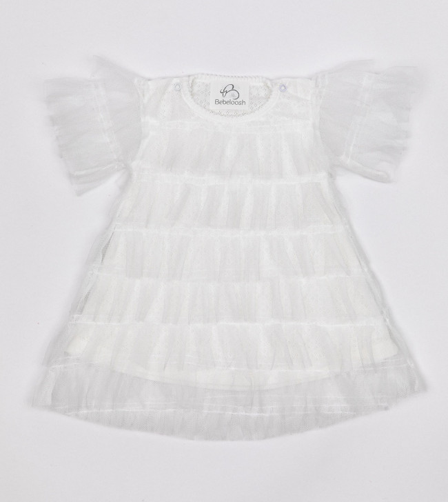 Нарядное белое платье, Рюши Нарядное белое платье, Рюши