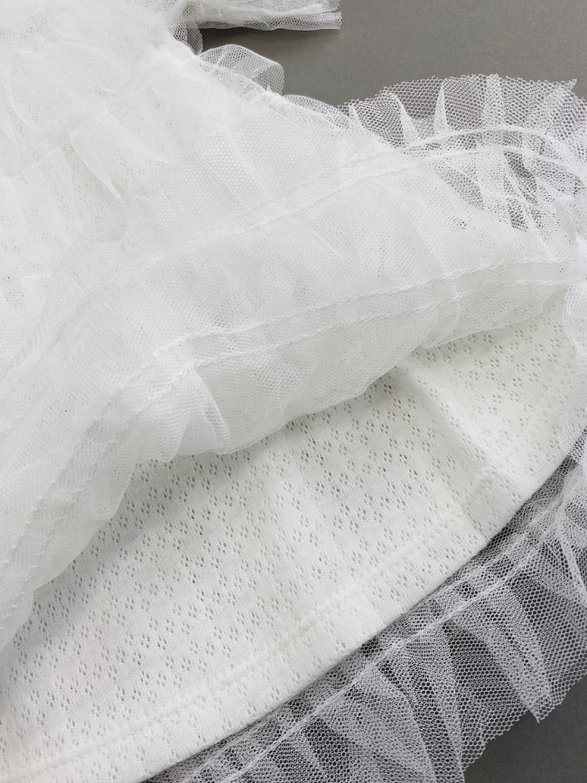 Нарядное белое платье, Рюши Нарядное белое платье, Рюши