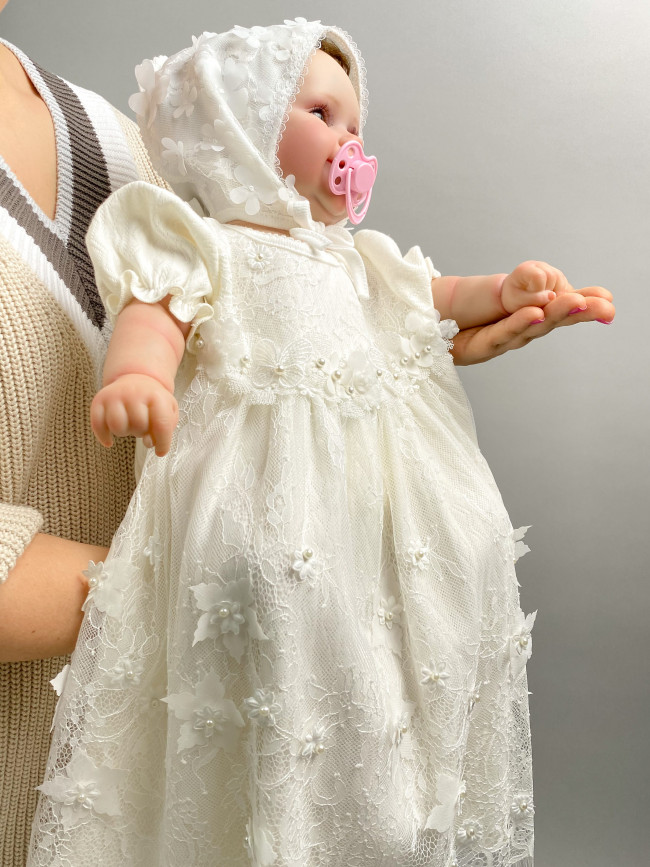 Нарядное молочное платье, Нежный букет с бабочками Нарядное молочное платье, Нежный букет с бабочками