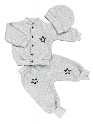 Костюм спортивный с шапкой, серый, Звездочка