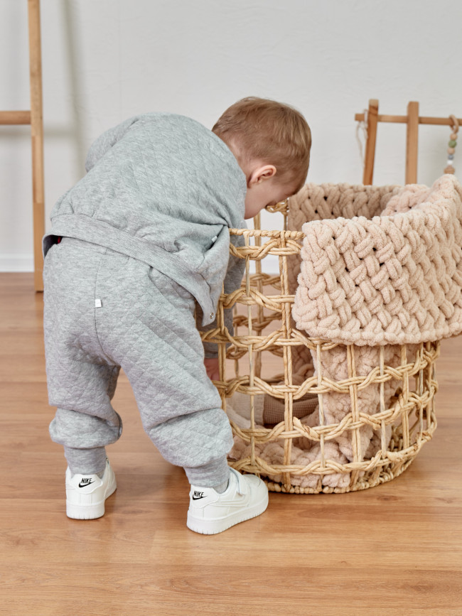 Костюм спортивный с шапкой, серый, Звездочка