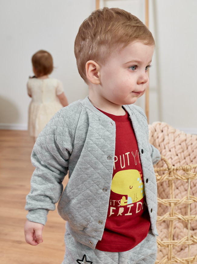 Костюм спортивный с шапкой, серый, Звездочка