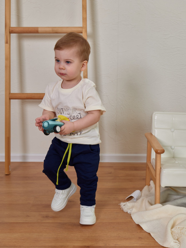 Детские штаны утепленные, темно-синие, Шнурки