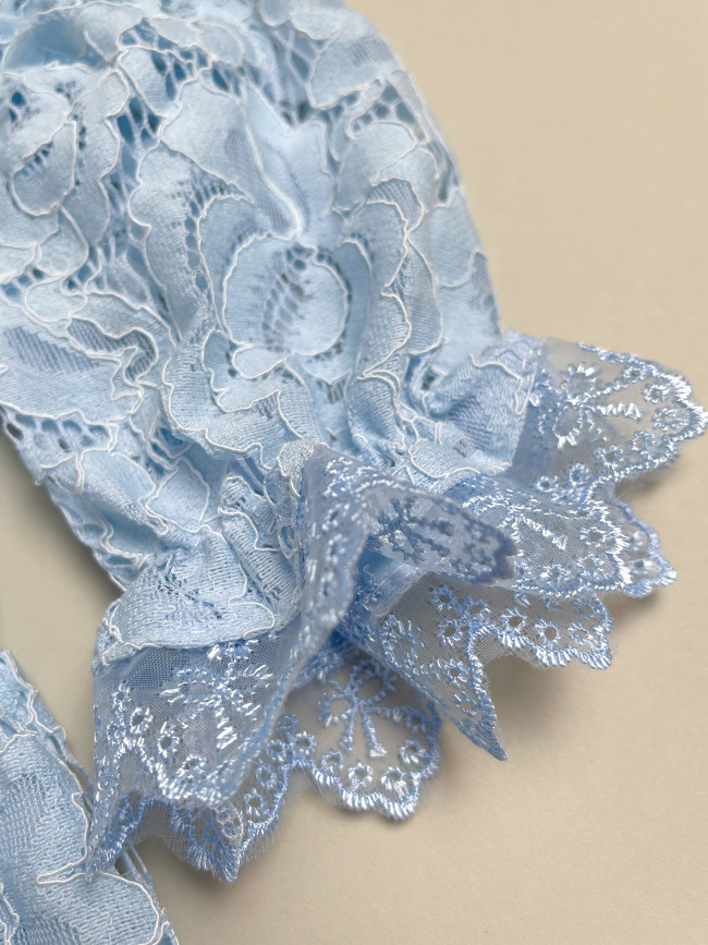 Нарядное детское платье, Цветущая роза, голубое