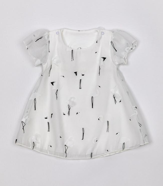 Нарядное молочное платье, Фламинго Нарядное молочное платье, Фламинго