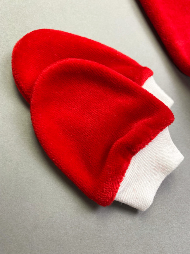 Шапочка колпачок и царапки для новорожденного, Санта Шапочка колпачок и царапки для новорожденного, Санта