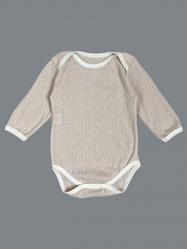 Боди детский с длинным рукавом, Пушинка, какао