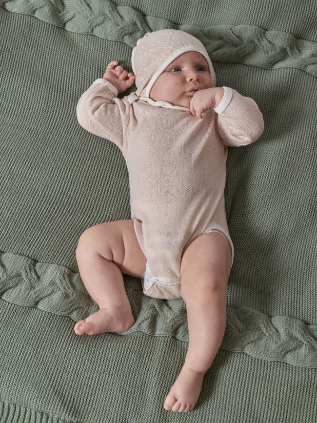 Боди детский с длинным рукавом, Пушинка, какао