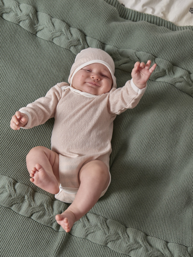 Боди детский с длинным рукавом, Пушинка, какао