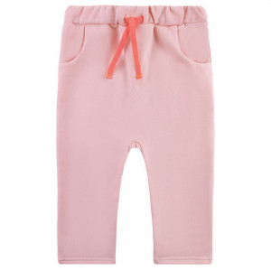 Детские штаны утепленные, персиковые, Шнурки