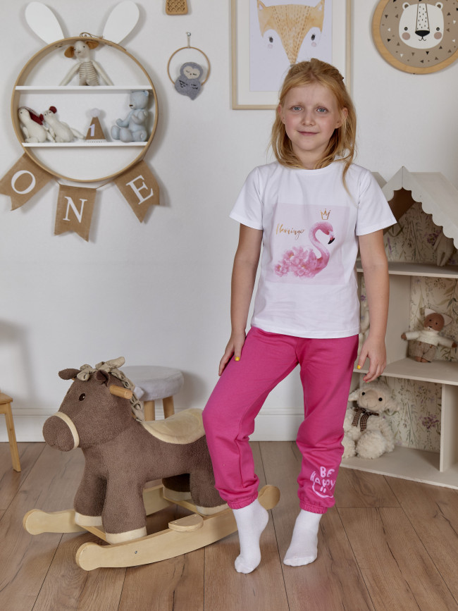 Штаны детские с начесом, розовые, Be Happy